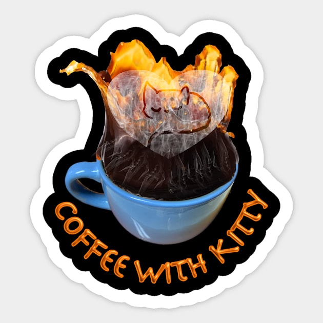 Morning Coffee with Kitty T-Shirt mug coffee mug apparel hoodie sticker gift Sticker by LovinLife